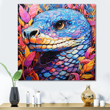 Snake purple and pink Grace - Snake Large Canvas Wall Art